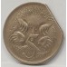 AUSTRALIA 1976 . FIVE 5 CENTS COIN . RARE ERROR . BITTEN CLIPPED EDGE